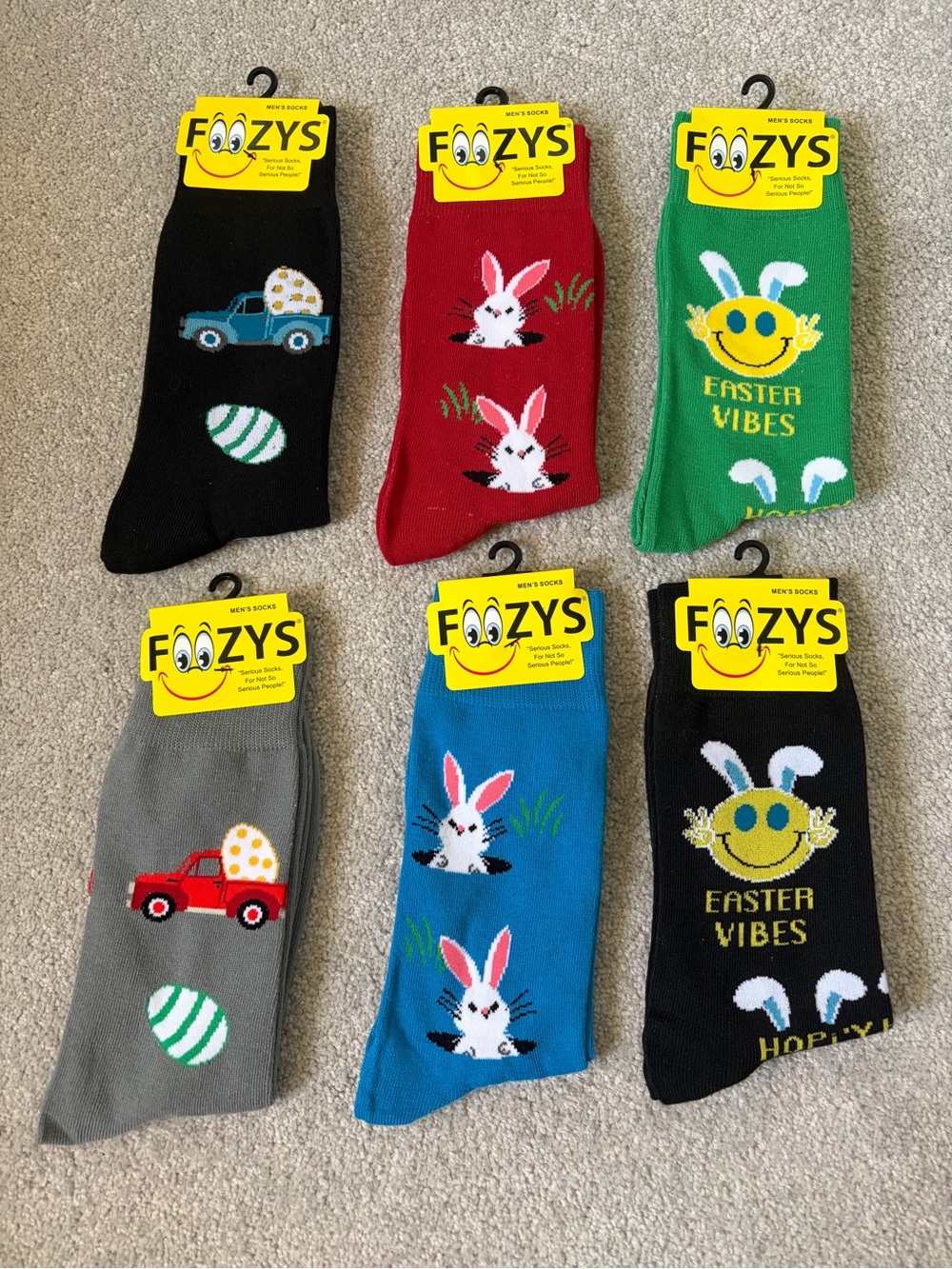 🔥🆕🔥 Foozys Men’s Easter Crew Socks Lot - 6 Pairs Size 10-13